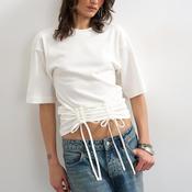 TOPSHOP Malle Drawstring Detail T-Shirt, White