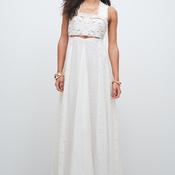 TOPSHOP Milla Broderie Maxi Dress, White image