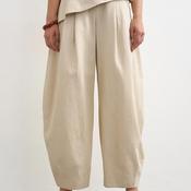 TOPSHOP Sina Barrel Leg Trousers, Beige image