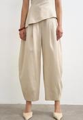 TOPSHOP Sina Barrel Leg Trousers, Beige image