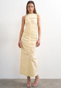 TOPSHOP Sadie Ruched Panel Maxi Dress, Yellow image