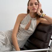 TOPSHOP Flora Halter Neck Top, Beige