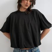 TOPSHOP Mandy Bubble Hem T-Shirt, Black image