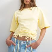 TOPSHOP Malle Drawstring Detail T-Shirt, Buttercream Yellow