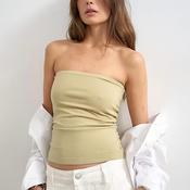 TOPSHOP Mathilda Bandeau Top, Beige image