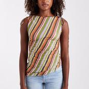 TOPSHOP Moa Asymmetric Striped Top, Multi image