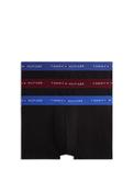 Tommy Hilfiger 3 Pack Signature Logo Cotton Stretch Trunks, Black &amp; Blue Multi image