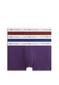 Tommy Hilfiger 3 Pack Signature Logo Cotton Stretch Trunks, Blue Multi image