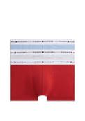 Tommy Hilfiger 3 Pack Signature Logo Cotton Stretch Trunks, Red Multi image