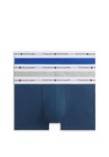 Tommy Hilfiger 3 Pack Signature Logo Cotton Stretch Trunks, Noble Blue Multi image
