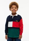 Tommy Hilfiger Boy Rugby Stripe Polo Shirt, Navy Multi image