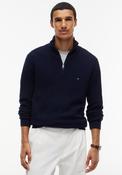 Tommy Hilfiger Textured Quarter Zip Sweater, Navy image