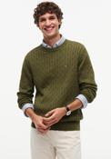 Tommy Hilfiger Cable Knit Crew Neck Sweater, Huntsman Green image