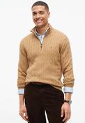 Tommy Hilfiger Classic Cotton Cable Knit Half Zip Sweater, Safari Brown image