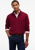 Tommy Hilfiger French Rib Quarter Zip Sweatshirt, Burgundy image