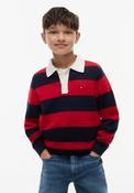 Tommy Hilfiger Boy Knitted Long Sleeve Polo Shirt, Red image