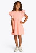 Tommy Hilfiger Girl Textured Frill Sleeve Dress, Coral image