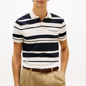 Tommy Hilfiger Pique Multi Stripe Polo Shirt, Navy &amp; Ivory