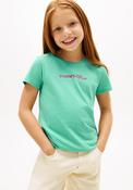 Tommy Hilfiger Older Girl Script Short Sleeve Tee, Green image