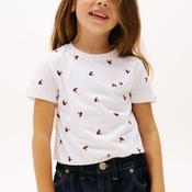 Tommy Hilfiger Girl Smiley Heart Short Sleeve Tee, White