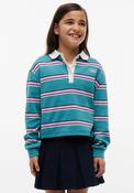 Tommy Hilfiger Girl Stripe Long Sleeve Rugby Polo, Green image