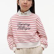 Tommy Hilfiger Girl Stripe Crew Neck Sweater, Pink image