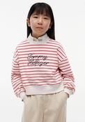 Tommy Hilfiger Girl Stripe Crew Neck Sweater, Pink image