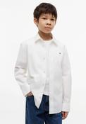 Tommy Hilfiger Boy Poplin Long Sleeve Shirt, White image