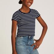 Tommy Hilfiger Girl Rib Knit Short Sleeve Tee, Navy