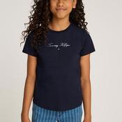 Tommy Hilfiger Girl Short Sleeve Slim Tee, Navy