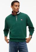 Tommy Jeans Branded Collar Quarter Zip Sweatshirt, Velvet Green image