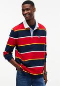 Tommy Jeans Badge Striped Rugby Shirt, Red Multi image