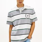 Tommy Jeans Stripe Rugby Shirt, Grey Multi