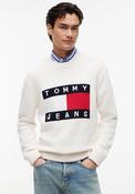 Tommy Jeans Flag Crew Neck Sweater, Off White image