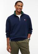 Tommy Jeans Branded Collar Quarter Zip Sweatshirt, Navy image