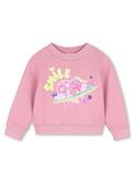 Billieblush Girl Sequins Smile Long Sleeve Sweater, Pink image
