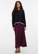 Vero Moda Elena Satin Midi Skirt, Wine image