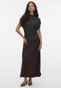 Vero Moda Elena Satin Midi Skirt, Chocolate image