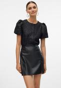 Vero Moda Merle Puff Sleeve Top, Black image