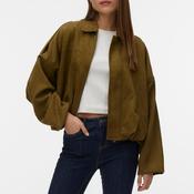 Vero Moda Hazel Faux Suede Bomber Jacket, Green
