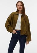 Vero Moda Hazel Faux Suede Bomber Jacket, Green image