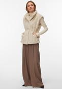 Vero Moda Poppy Faux Fur Gilet, Beige image