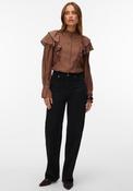 Vero Moda Jules Flounce Shirt, Brown image