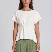 Vero Moda Round Neckline with Pearl Detail T-Shirt, White