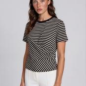 Vero Moda Summer Striped Short Sleeve T-Shirt, Black and White