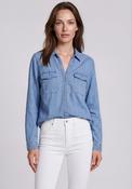Vero Moda Bumpy Pocket Detail Denim Shirt, Medium Blue image