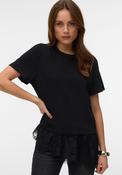 Vero Moda Brit Lace Detail T-Shirt, Black image