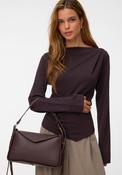 Vero Moda Millie Asymmetric Boatneck Top, Brown image