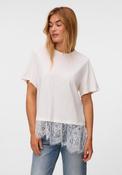 Vero Moda Brit Lace Detail T-Shirt, White image