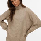 Vero Moda Doffy High Roll Neck Knit Jumper, Beige image